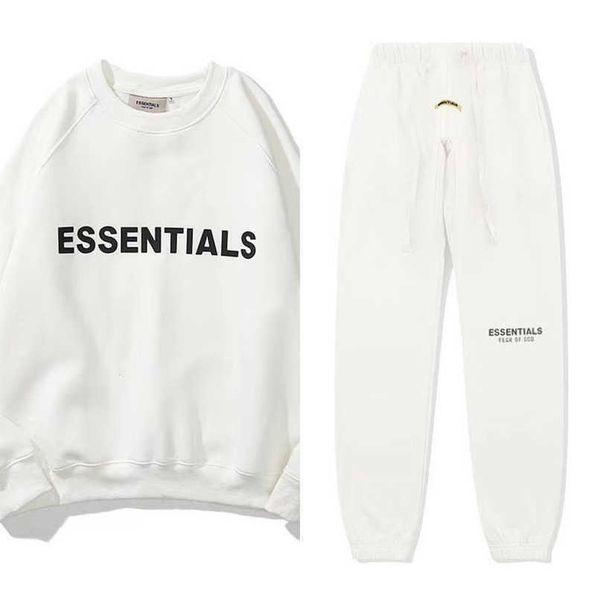 

men's luxury essentials tracksuits sweatshirts letter men women couple loose sportswear pants suit sweater hoodie casual pullover swea, Black