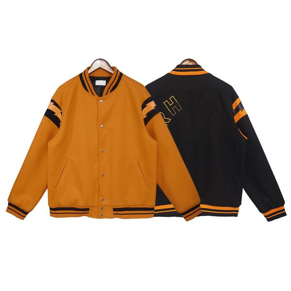 

22ss men's jackets designers lightning leather woolen clothes women autumn winter loose hip hop jacket lovers men clothing, Black;brown
