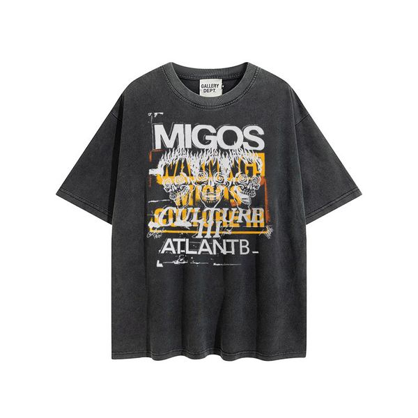 

luxury fashion brand mens t shirt skull stamping letter print round neck short sleeve summer loose t-shirt black, White;black