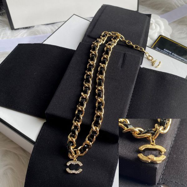 

pendant necklaces luxury design 18k gold plated stainless steel choker chain letter pendant fashion womens wedding jewelry accessories t2302, Silver