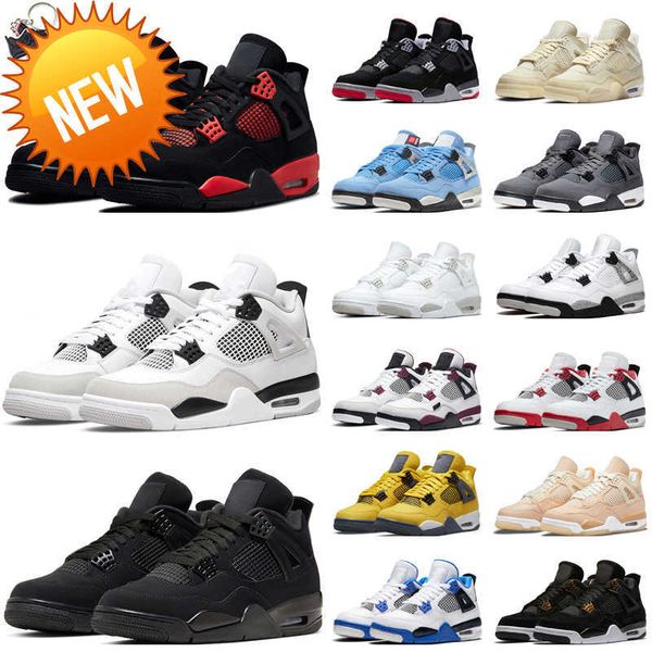 

2023 shoe 4 4s men basketball shoes red thunder infrared black cat bred university blue sail cool grey military black royalty womens mens