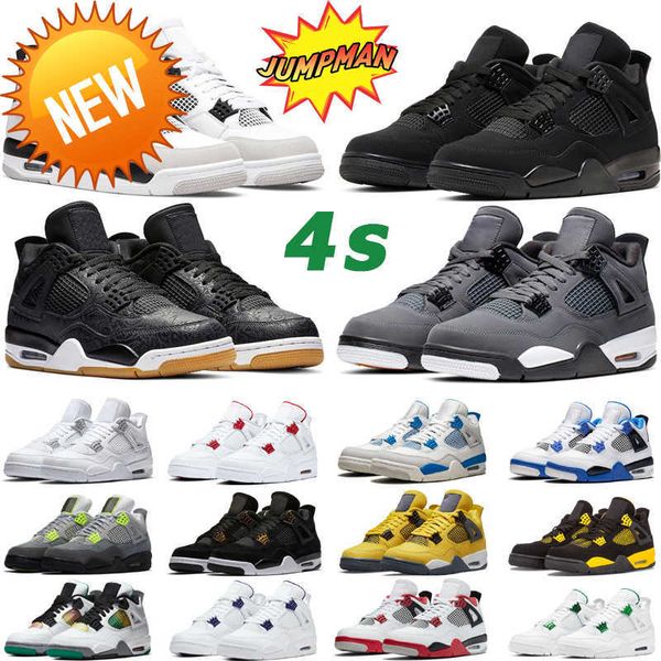 

2023 original basketball shoes 4 4s mens and women trainers sneakers personality flight nostalgia green metallic motorsports eur 36-47