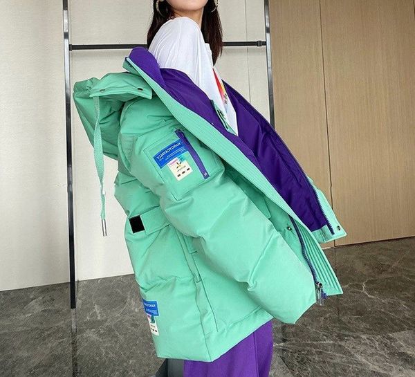 

designer cropped down jacket for women lightweight puffer winter collar parkas fashion short jacket style slim corset out windbreaker pocket, Black