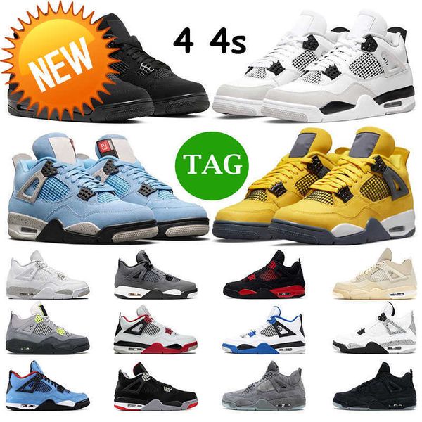 

2023 men basketball shoes 4s jumpman 4 military black cat kaws grey sail white cement cactus jack women trainers outdoor sneakers