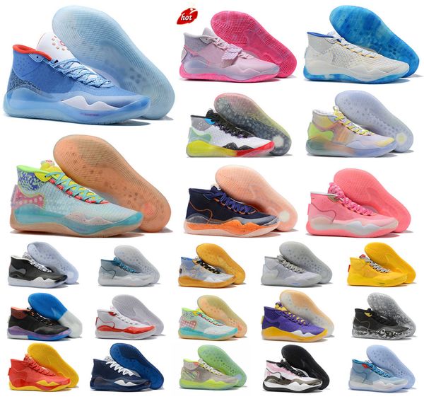 

kevin 2023pink t kd 12 men basketball shoes multi-color anniversary university 12s xii oreo usa elite kd12 sports sneakers trainers, Black