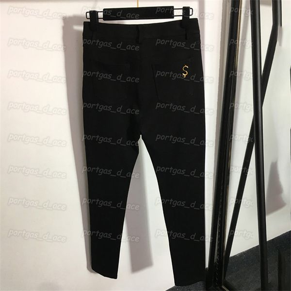

black womens tight pants casual high rise trousers with pin vintage fashion street style leggings pants