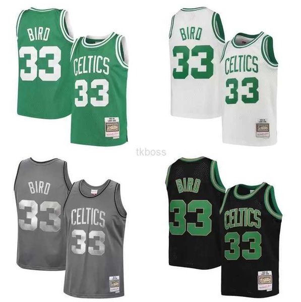 

college basketball wears basketball jersey larry bird mitchell ness 1985-86 men youth jerseys, Black