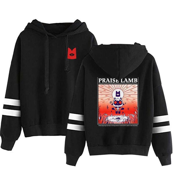 

cult of the lamb merch hoodies new sweatshirt men/women winter cosplay hooded praise lamb long sleeves, Black