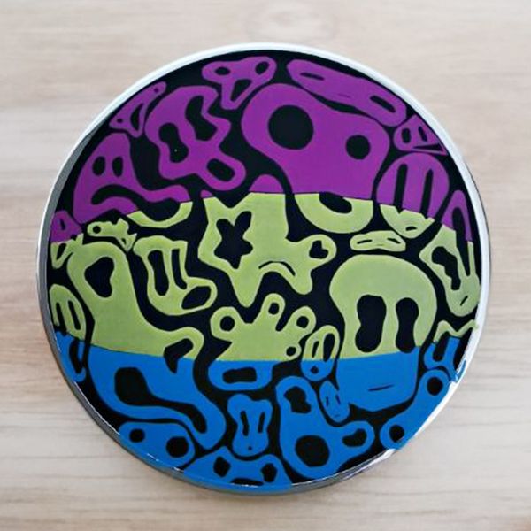 

colorful ghost bubble brooch metal badge accessories pin funny gift, Blue