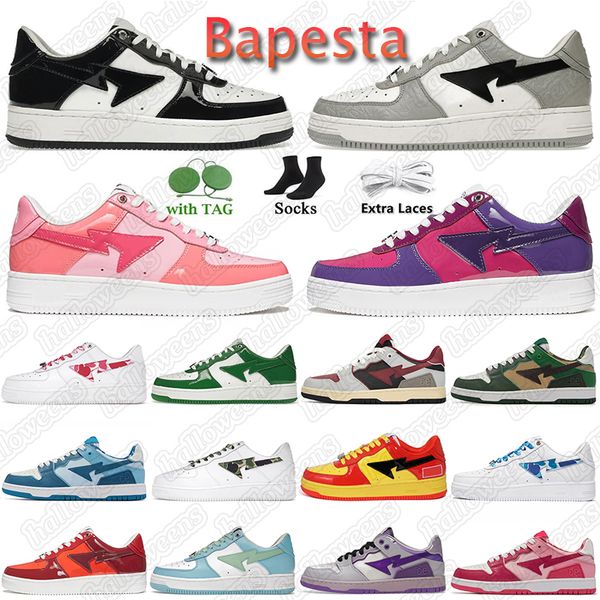 

bapestas sk8 sta running shoes a bathing baped authentic bapesta camo black white green red orange camouflage men women trainers sports snea