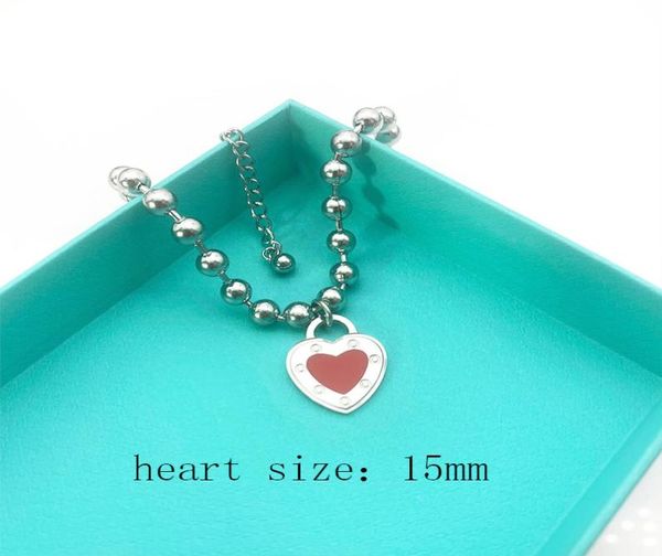 

heart bracelet women stainless steel couple fashion chain on hand blue pink green red valentines day gifts for girlfriend accessor5250063, Black
