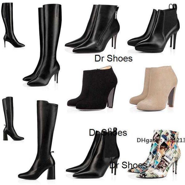 

red-bottoms shoes christians red designer boots for women ankle half knee thigh-high boot graffiti black brown dark blue womens wint rkg