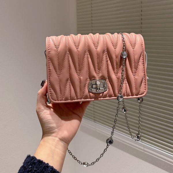 

flap bags chains bag shoulder wallet 2023 luxurys rs lady quality women handbag fashion handbags mother purse clutch thick chain beaded tote