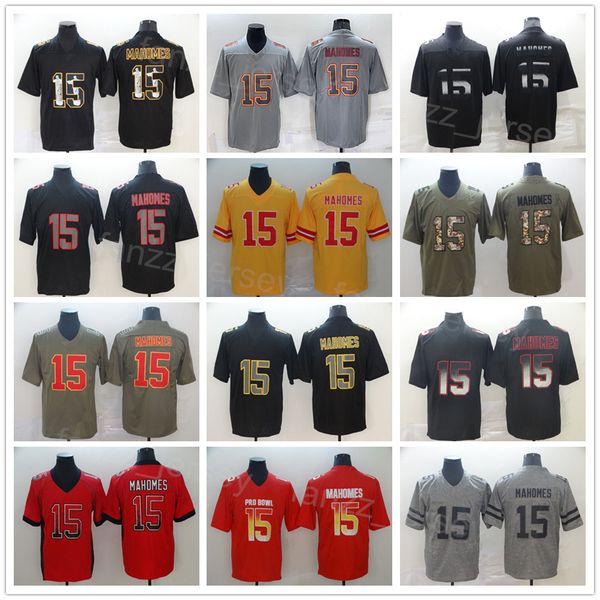 

men football 15 patrick mahomes jerseys all stitched rainbow leopard grain hyphenation goddess shadow flag hemp grey drift smoke vapor color, Black;red