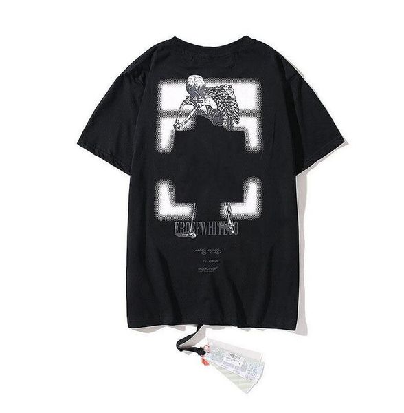 

men's t-shirts fashion offs designer mens classic t shirts brand cotton luxury short sleeves tees back adhesive strip arrow t-shirts wo, White;black