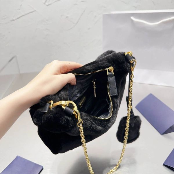 

winter fashion designer faux fur ladies shoulder bag crossbody bag trendy underarm