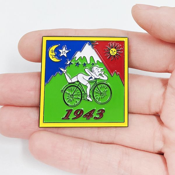 

bike day vintage art poster brooch badge collection gift pin, Blue