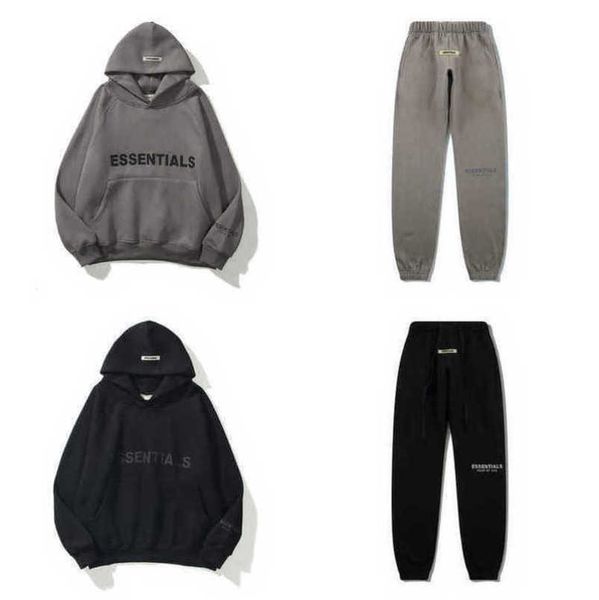

men's luxury essentials tracksuits sweatshirts hoodies fashion letter men women sportswear pant suit hooded sweater casual pullover co, Gray