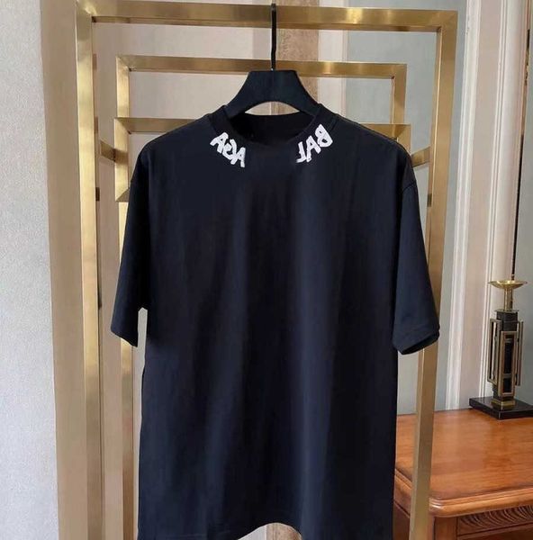 

designer luxury balanciagas classic t shirt balencigas fashion graffiti pure cotton short back letter printing pullover mens and womens 4xl, White;black