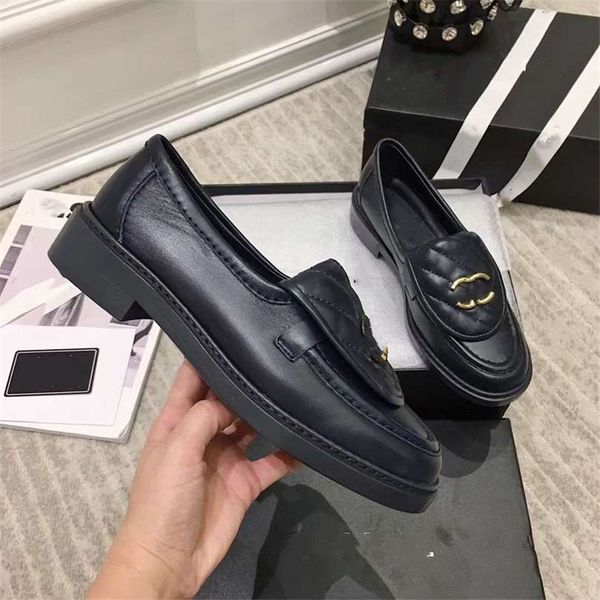 

dress shoes fashion channel women leather high heel letter logo party wedding tourism holiday casual flat shoes 02-013, Black