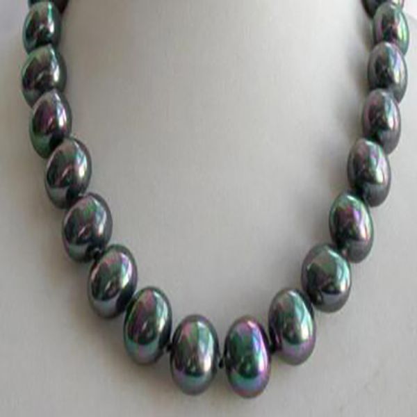 

fashion jewelry stunning 16mm black shell pearl necklace 18inch aaa, Silver