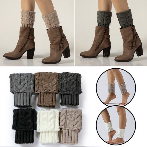

winter warm long socks high knee knitted socks leg warmers for women crochet fashion gaiters boot cuffs, Pink;yellow