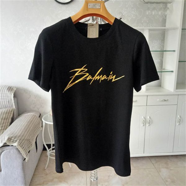 

balmain mens fashion brand t shirt womens italics tees black designer size s-xl, White;black