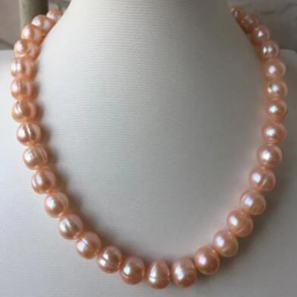 

fashion jewelry 8-9mm pink pearl freshwater necklace 18inch, Silver