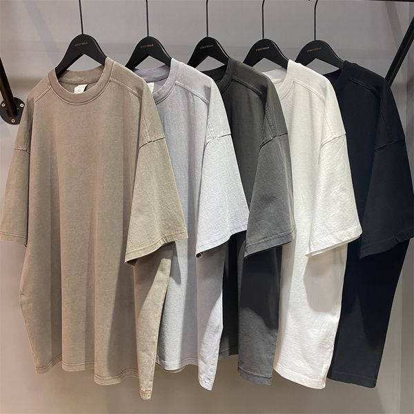 

men's plus tees patchwork cotton high street t shirts women pure 2023ss, Black;brown