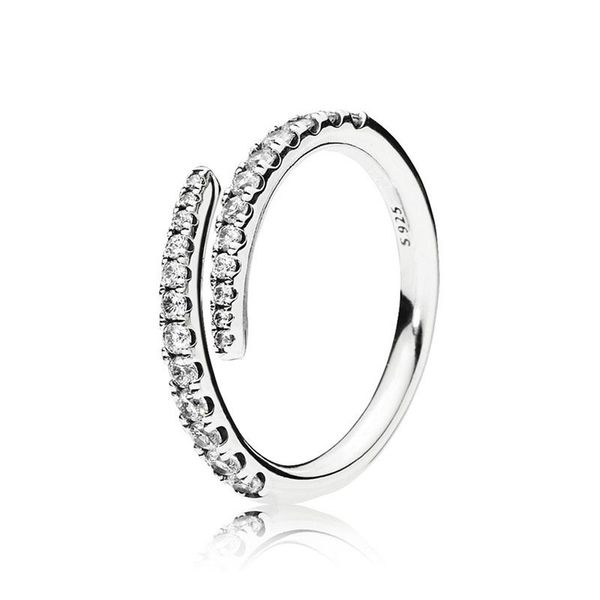 

lines of sparkle ring real sterling silver with original box for pandora wedding jewelry cz diamond open rings for women girls engagement gi, Slivery;golden
