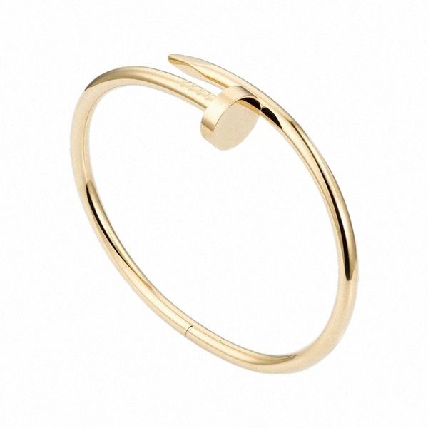

nail bracelet designer bracelets luxury jewelry for women fashion bangle titanium steel alloy gold-plated craft never fade not allergic stor, Black