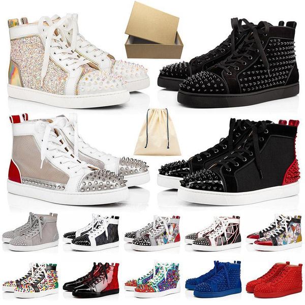 

red bottomed christians with box luxury loafers red junior spikes platform designers shoes mens womens casual shoes red trainers sneak zrq, Black