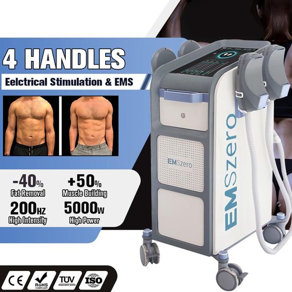 

ems neo rf slimming tighten body shape muscle building emslim iemhs slim machine 200 hz 5000w powerful 12 tesla 4 handles work together