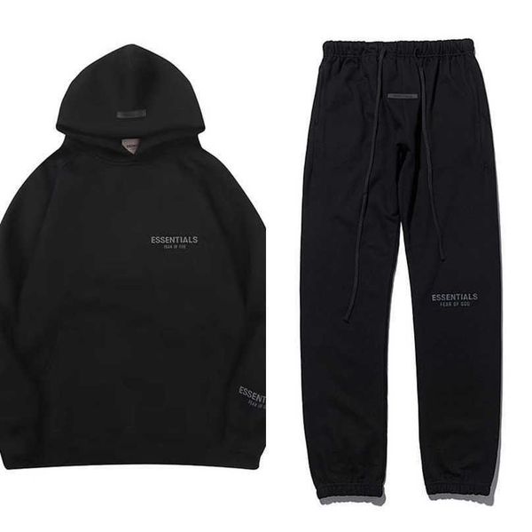 

essentials luxury men's tracksuits sweatshirts hoodies fashion letter men women sportswear pant suit hooded sweater casual pullover co, Black