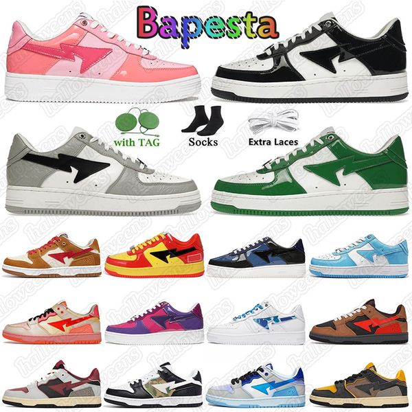 

bapestas a bathing sk8 mens casual shoes fashion baped camo black white green red orange camouflage men women trainers sports sneakers class