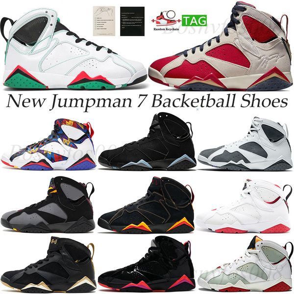 

2023 jumpman 7 trophy room basketball shoes for mens 7s z mist raptor patent leather paname la va hare flint black gloss big eur 47