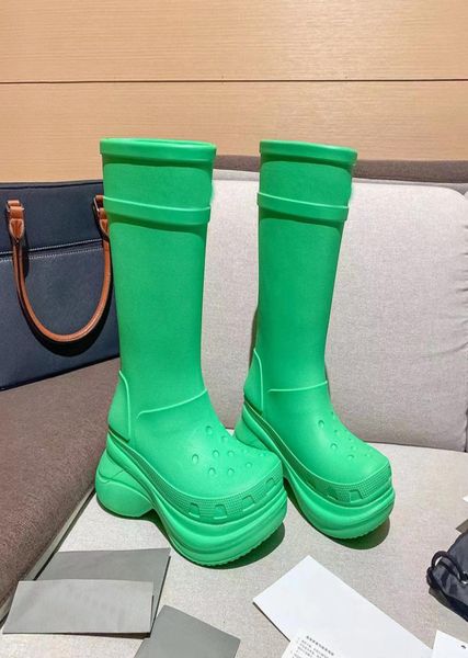 

22ss r cross rain boots rubber round head luxury waterproof jointly size 35-42, Black