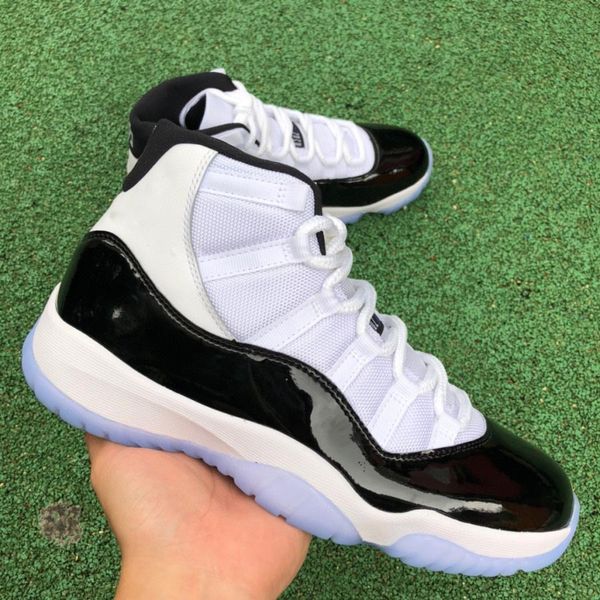 

authentic 11 concord shoes 11s white/black real carbon fiber men women sports basketball sneakers with original box 378037-100