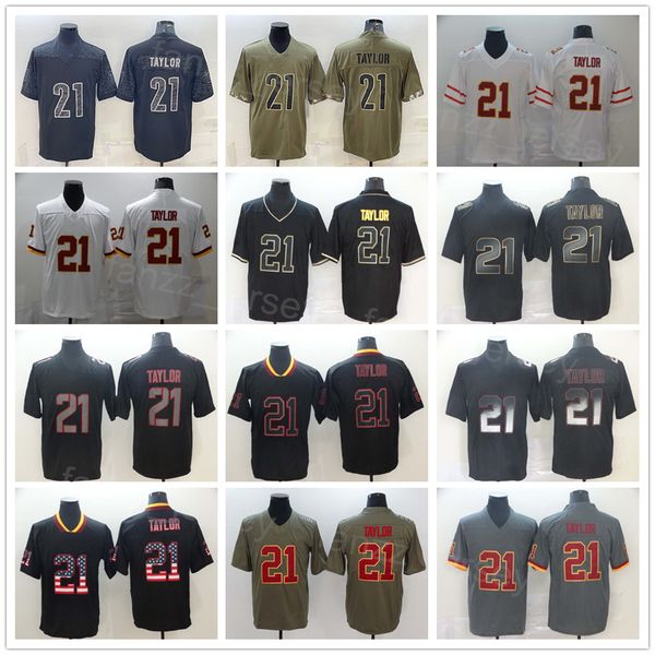 

men football 21 sean taylor jersey embroidery and sewing for sport fans rainbow leopard grain drift hemp grey flag shadow hyphenation goddes, Black;red