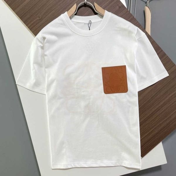 

summer short sleeve t shirt mens sweatshirt classic embroidery pocket tshirt loe designer t-shirt men women pullover tee 4xl, White;black