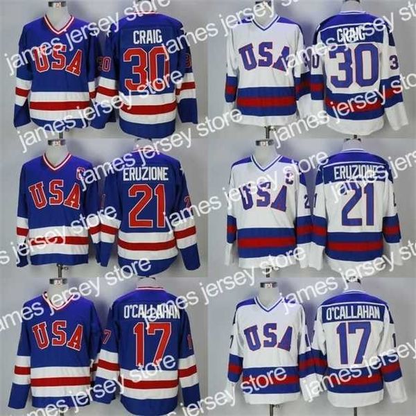 

college hockey wears nik1 30 jim craig 21 mike eruzione 17 jack o'callahan 1980 usa hockey jersey movie jerseys stitched fast rare vint, Black