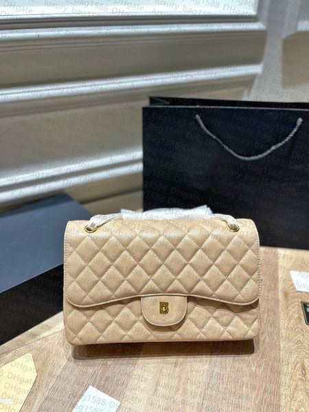 

7a a01112 flap bag cf metal buckle crossbody women bag caviar sheepskin large capacity interior series number fashion designer 25cm 30cm