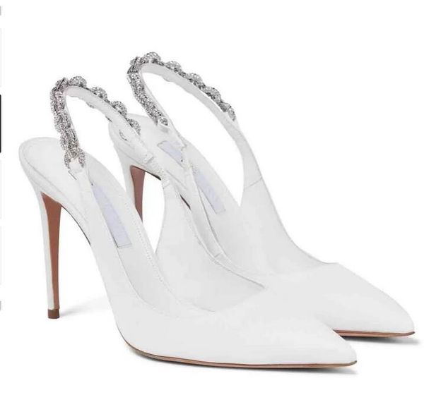 

season fashion new shoes aquazzuras love link crystal-embellished sandals chain wedding party black 00wm