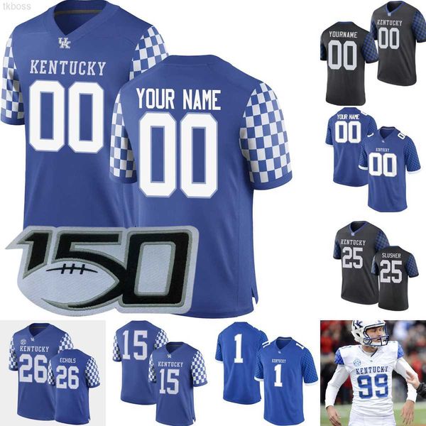 

american college football wear football jersey custom ncaa kentucky wildcats 15 destin wade 37 isaac dixon 5 mike drennen ii 48 jack varga j, Black