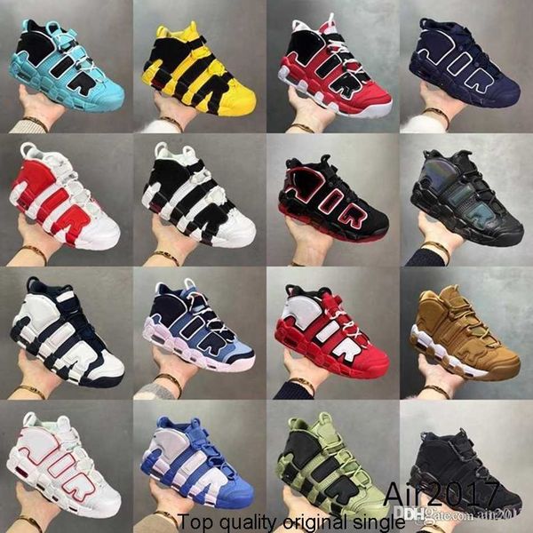 

2022 mens women more uptempos scottie pippen basketball shoes varsity red green black bulls hoops pack unc trainers premium wheat