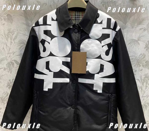 

womens designer burberys down jacket winter burbs can wear it on both sides puffer jackets coat outerwear bbr causal warm parka, Black