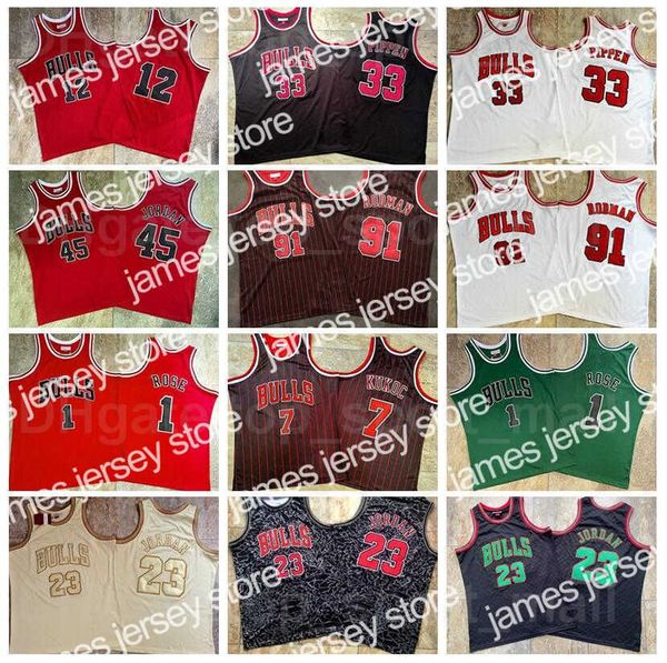 

basketball jerseys retro mitchell ness authentic basketball toni kukoc jersey 7 derrick rose 1 michael 23 scottie pippen 33 dennis rodman 91, Black;red