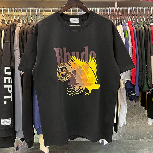 

2023ss short sleeve print cotton quality men's tees women's fashion t-shirt, Black;brown