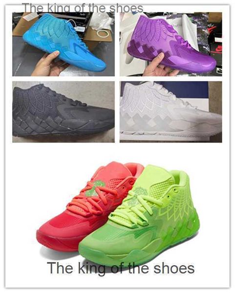 

grade school lamelo ball mb1 rick and morty men basketball shoes with box 2022 queen city blue black red grey sport shoe