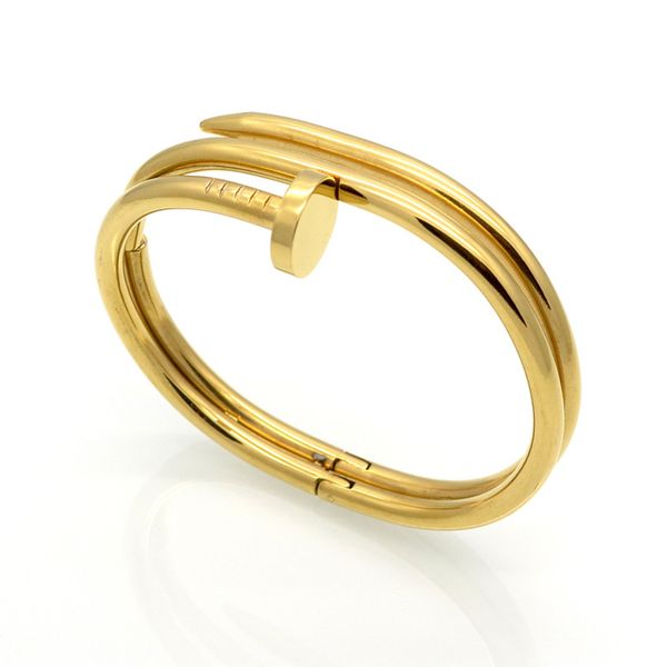 

gold engraved bracelet europe america fashion style bracelets women bangle luxury designer jewelry 18k gold plated stainless steel wedding l, Black